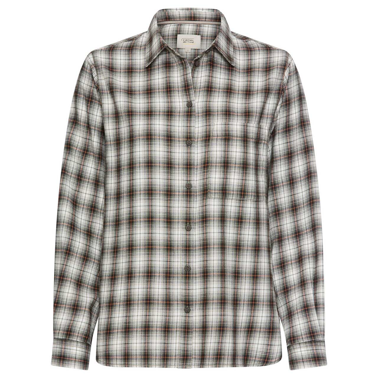 Camel active Damen Langarm Bluse black green check