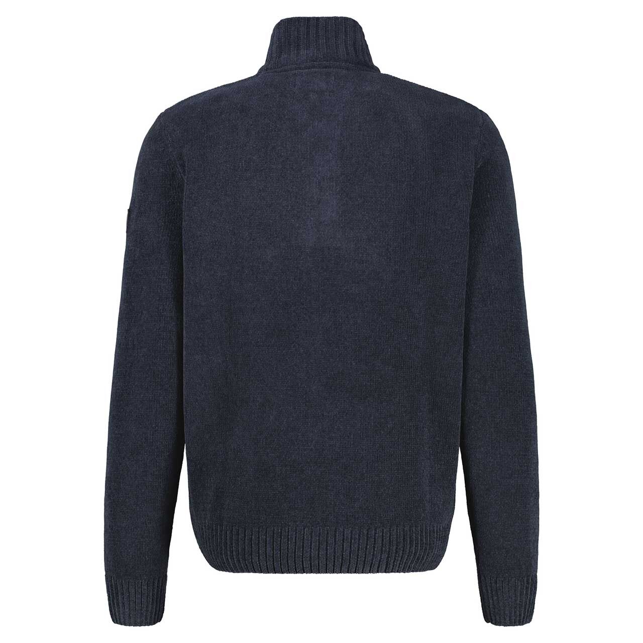 Herren Pullover Troyer Chenille Knit von Lerros in Dunkelblau, Rückansicht