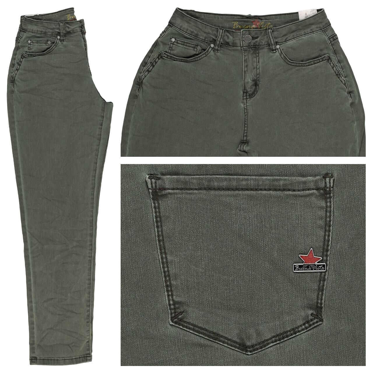 Buena Vista Ibiza Cropped Stretch Twill Ankle Baumwollhose ivy green Buena Vista Ibiza Cropped Stretch Twill Ankle Baumwollhose ivy green