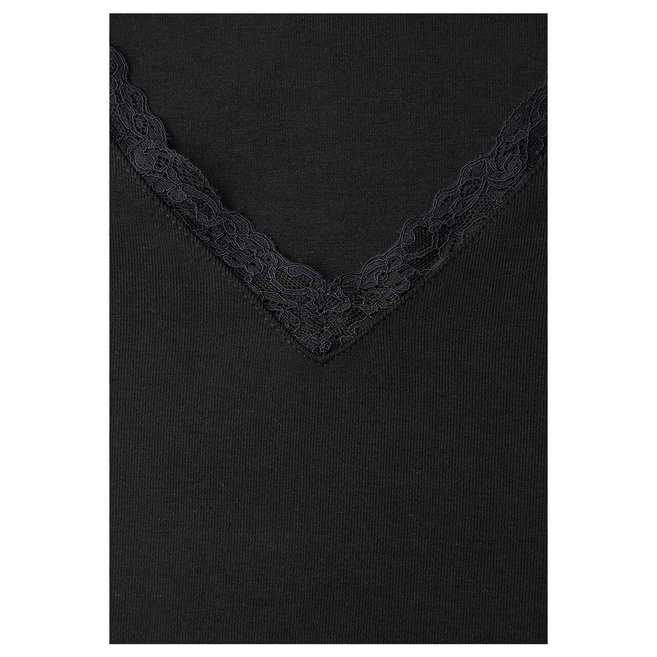 Street One Damen Langarm Shirt Soft Lace Collar black