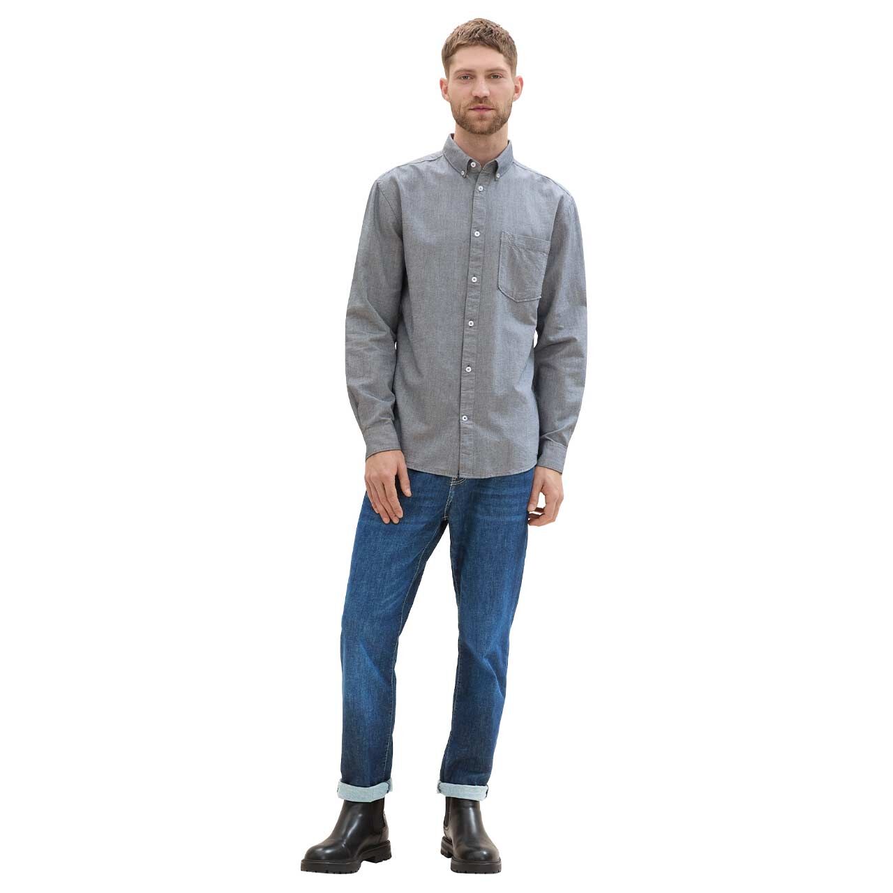 Tom Tailor Herren Hemd navy chambray