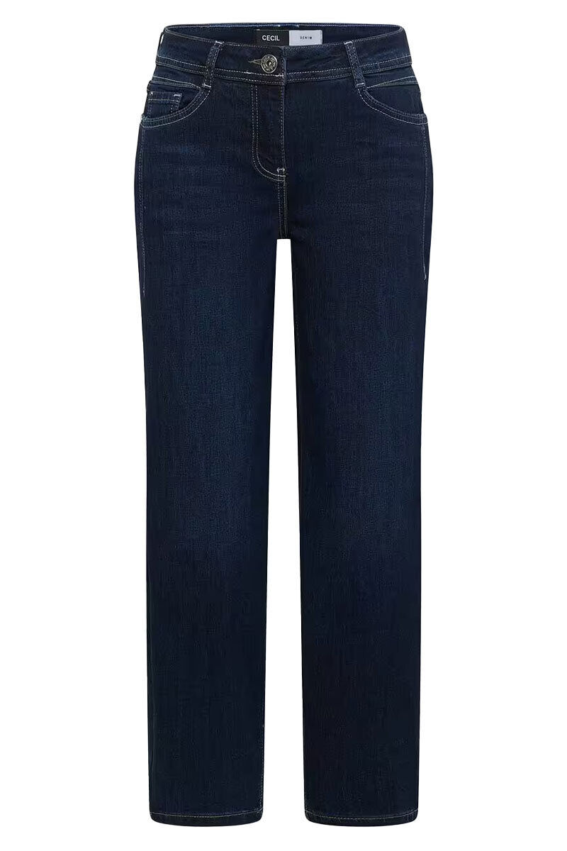 Vorderansicht der Cecil Scarlett Damenjeans in Blau