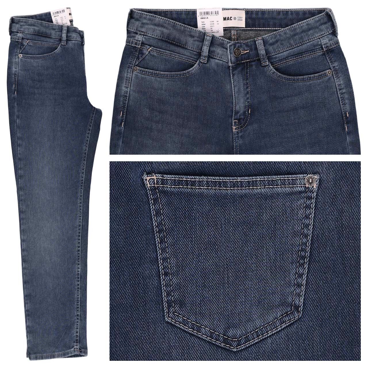 MAC Angela Jeans light blue used wash cosy thermo denim