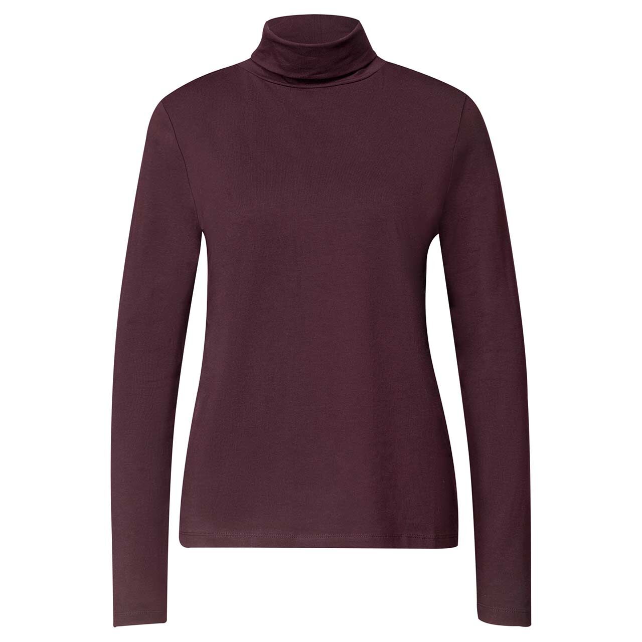 Street One Damen Rollkragen Langarmshirt Feminim Roll Neck rustic rouge