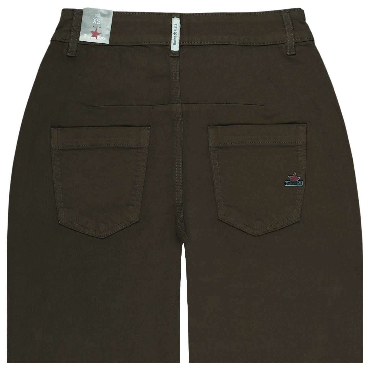 Damenjeans Barrel 7/8 Stretch Cotton von Buena Vista in Olivgrün, detaillierte Rückansicht