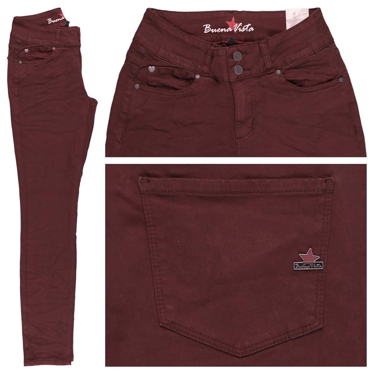 Buena Vista Tummyless Stretch Twill Baumwollhose bordeaux
