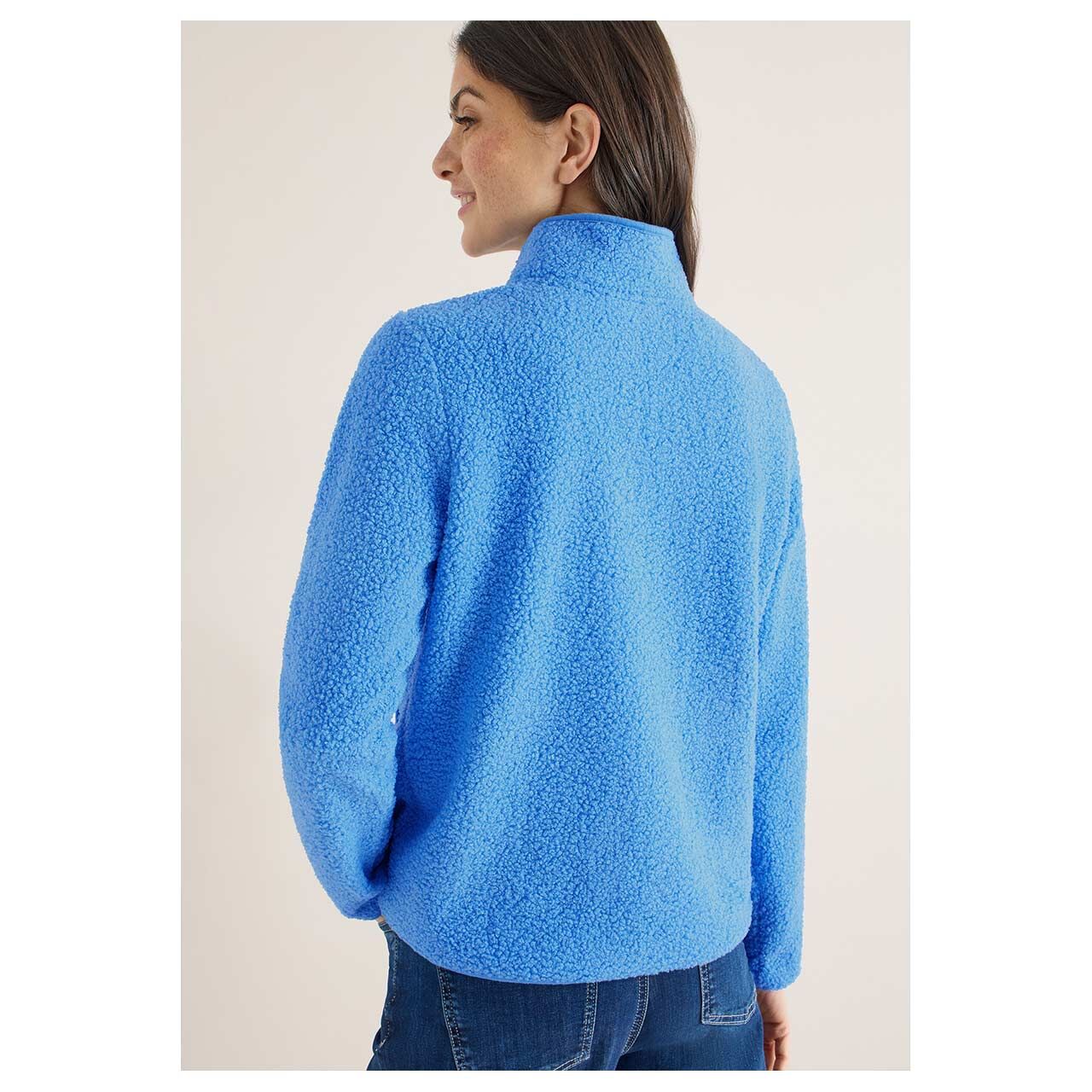 Damen Teddyjacke von Cecil in Blau, Rückansicht am Model