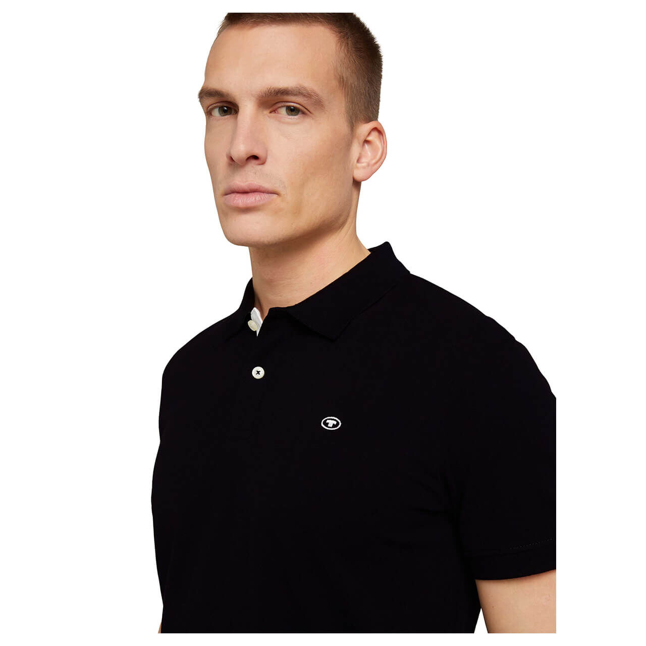 Tom Tailor Herren Piqué Poloshirt contrast black