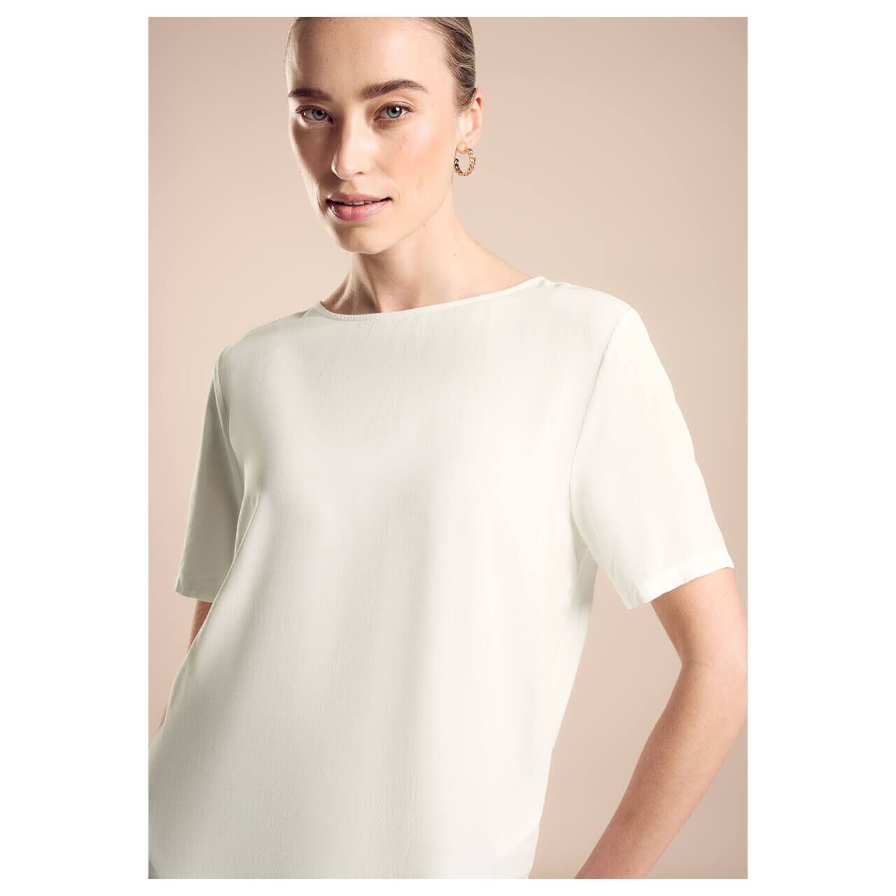 Street One Damen T-Shirt Mat-Mix off white crossed straps