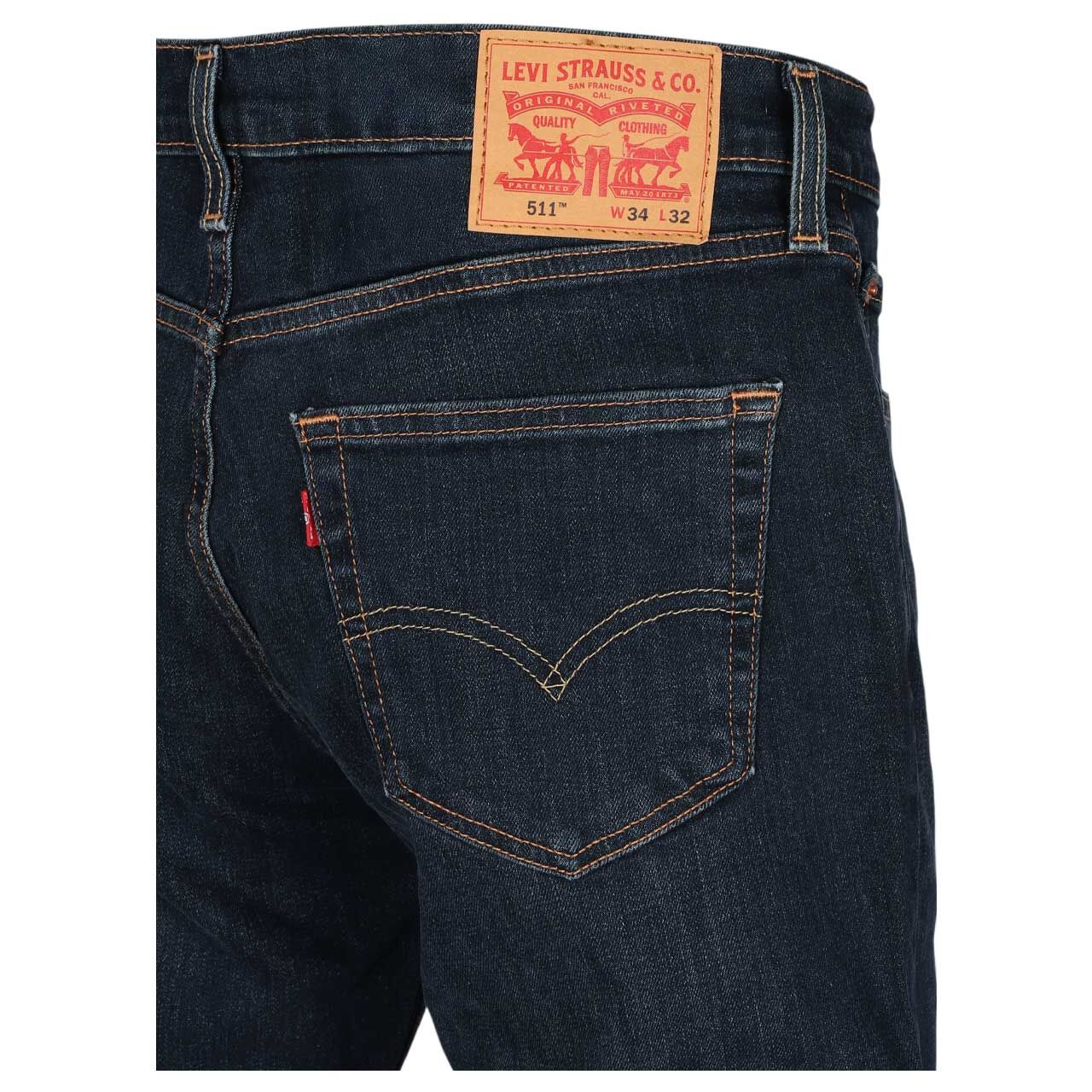 Herren Jeans 511™ von Levi's® in Dunkelblau angewaschen, Detailbild Gesäßtasche