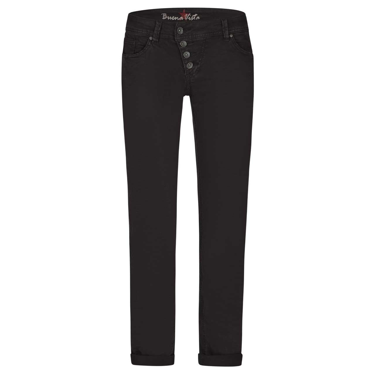 Damen Baumwollhose Malibu Stretch Twill von Buena Vista in Schwarz, Vorderansicht