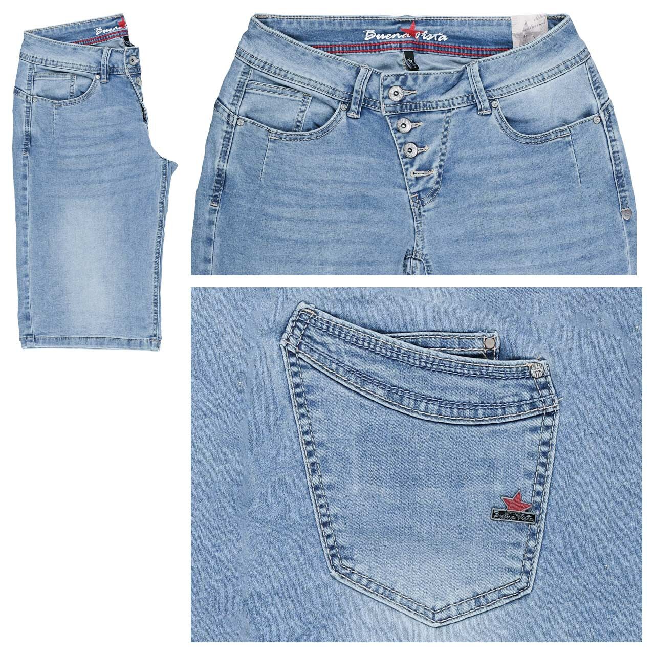 Buena Vista Malibu-Short Cozy Denim Jeans charming blue