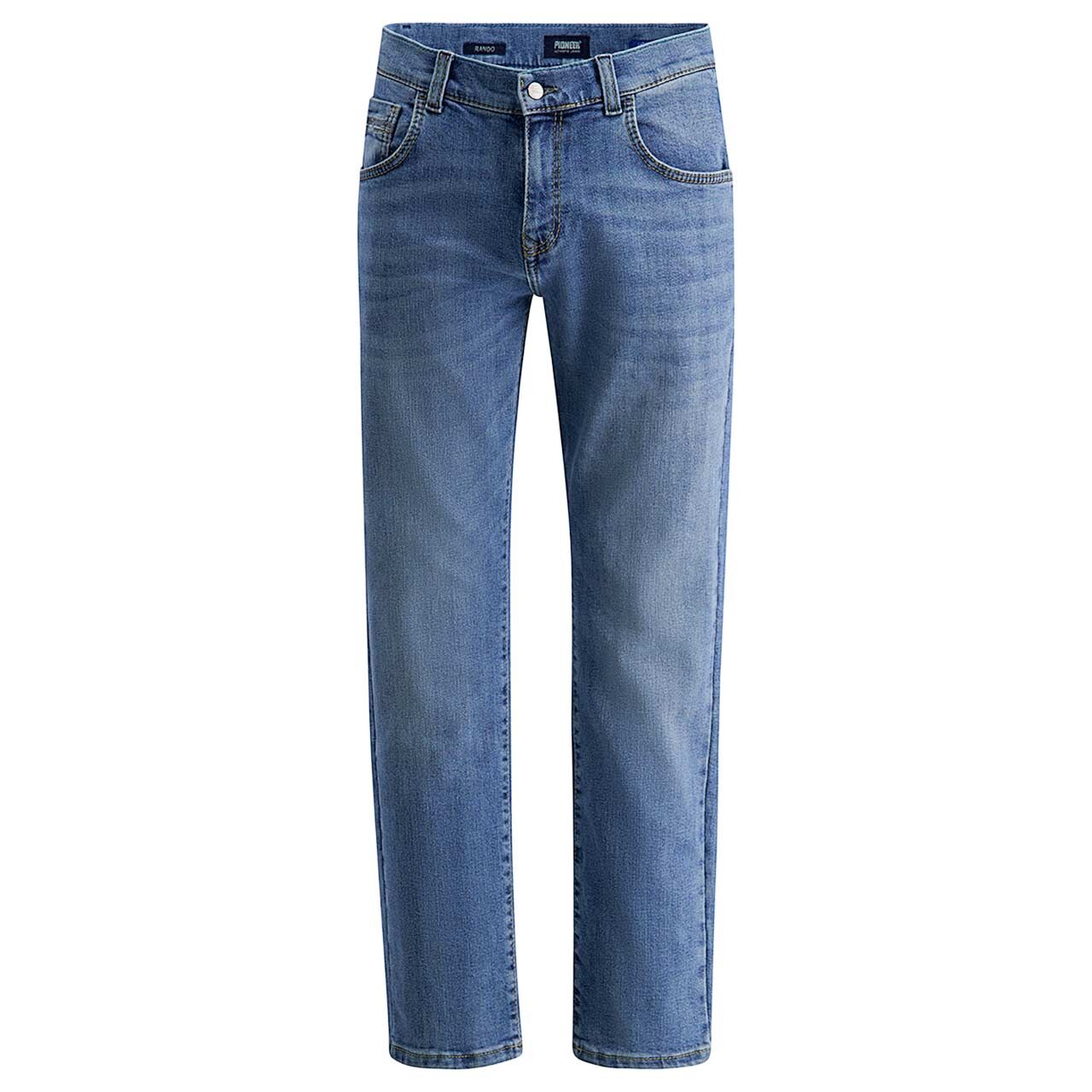 Herren Jeans Rando Megaflex von Pioneer in Blau angewaschen, Vorderansicht
