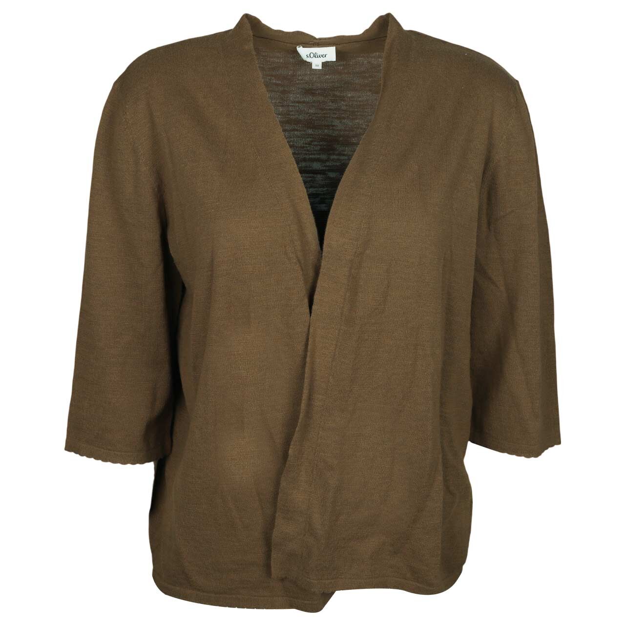 s.Oliver Damen 3/4 Arm Strickjacke teak brown