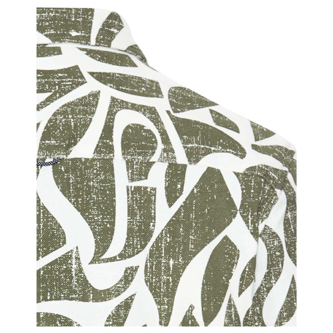 Herren 1/2 Arm Hemd von Camel active in Cremeweiß mit Print, detaillierte Rückansicht