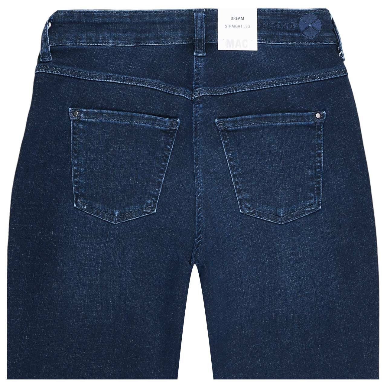 Damenjeans Dream von MAC in Blau angewaschen, detaillierte Rückansicht