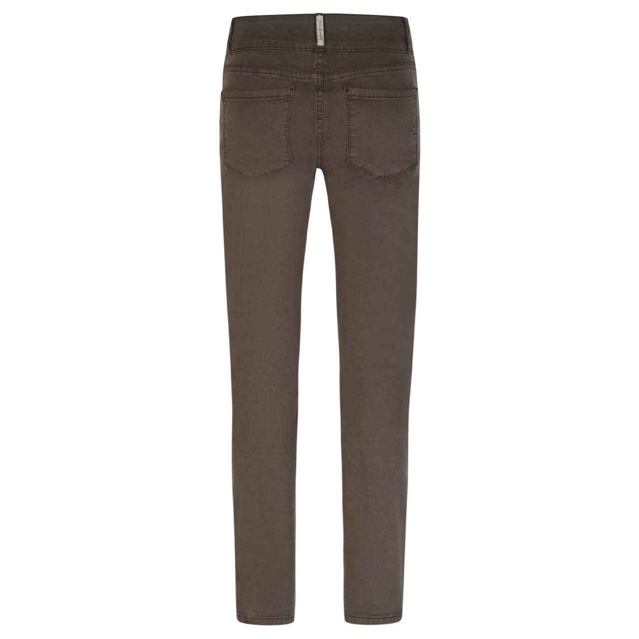 Damen Hose Tummyless Jacquard Twill von Buena Vista in Braun mit Print, Rückansicht