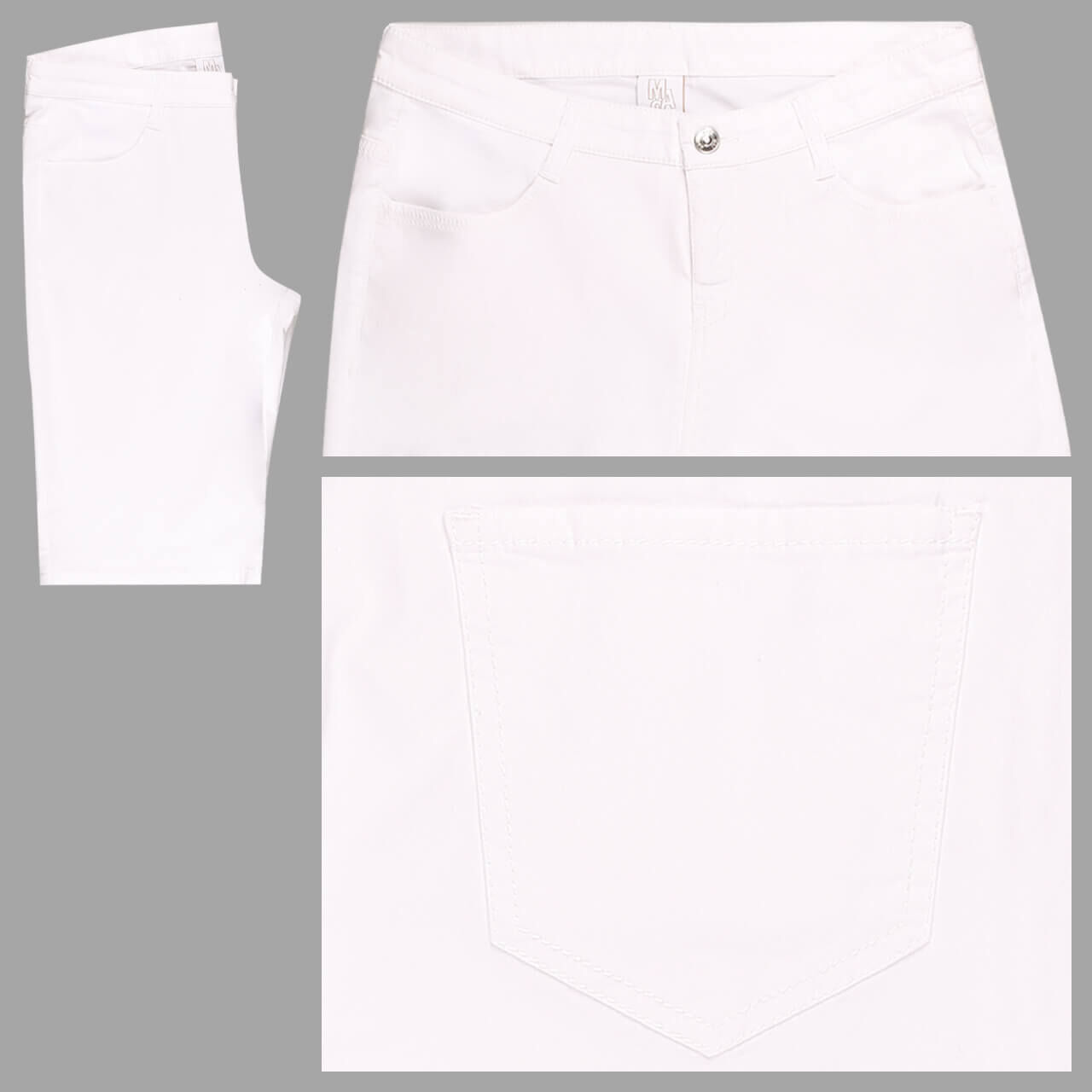MAC Shorty Baumwollhose für Damen in Weiß, FarbNr.: 010