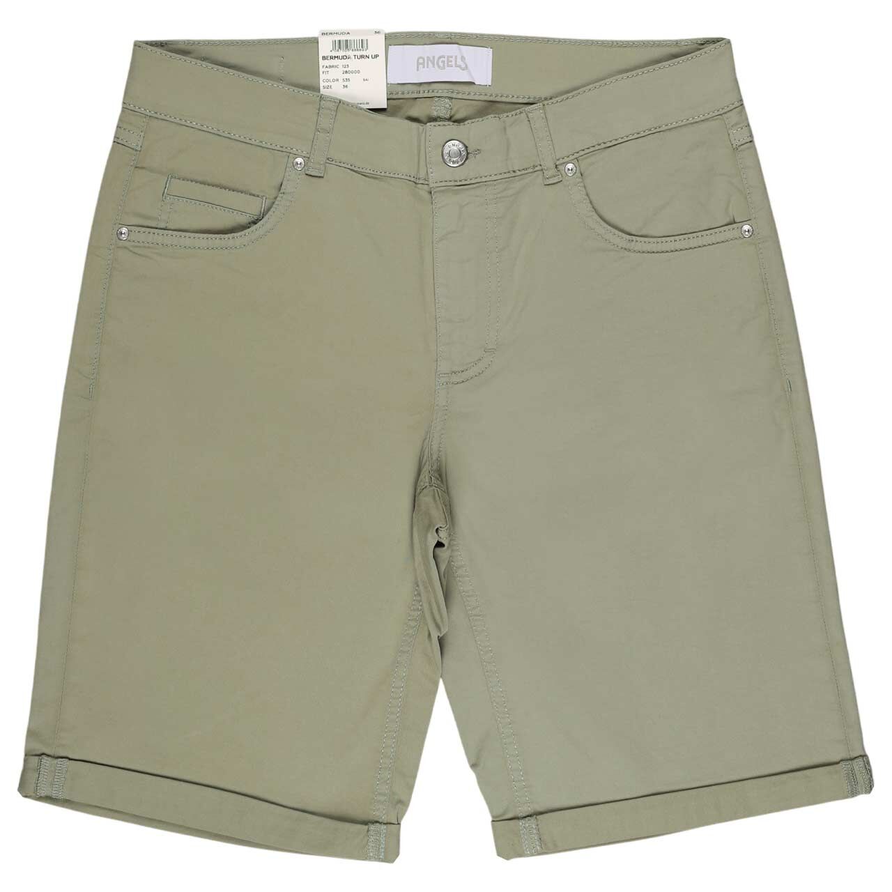 Damen Baumwollhose Bermuda TU von Angels in Grün, Vorderansicht