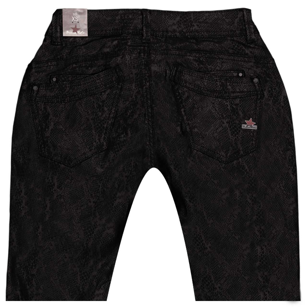Damen Ankle Hose Malibu Cropped Stretch Twill in Schwarz mit Print, detaillierte Rückansicht