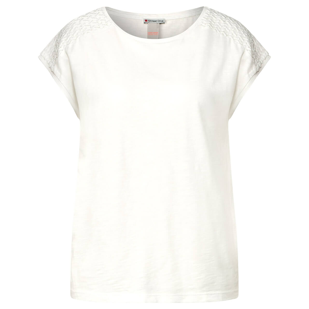 Street One Lace Shoulder T-Shirt white