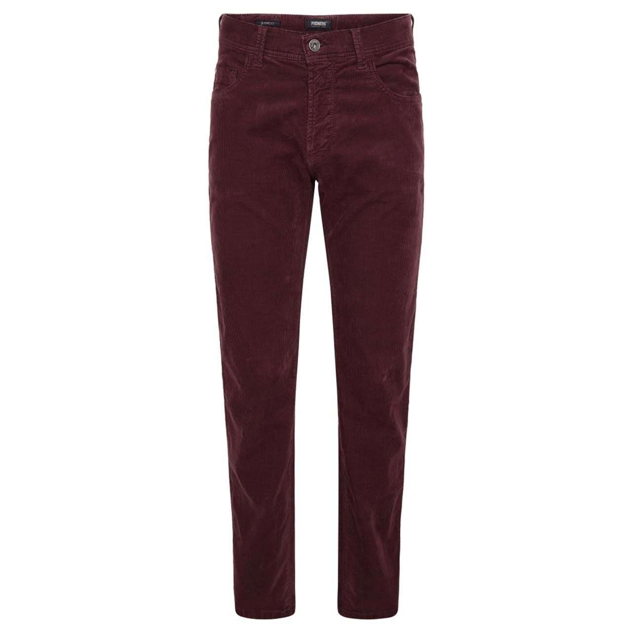 Stretch Herren Cordhose Rando in Lila von Pioneer, Vorderansicht