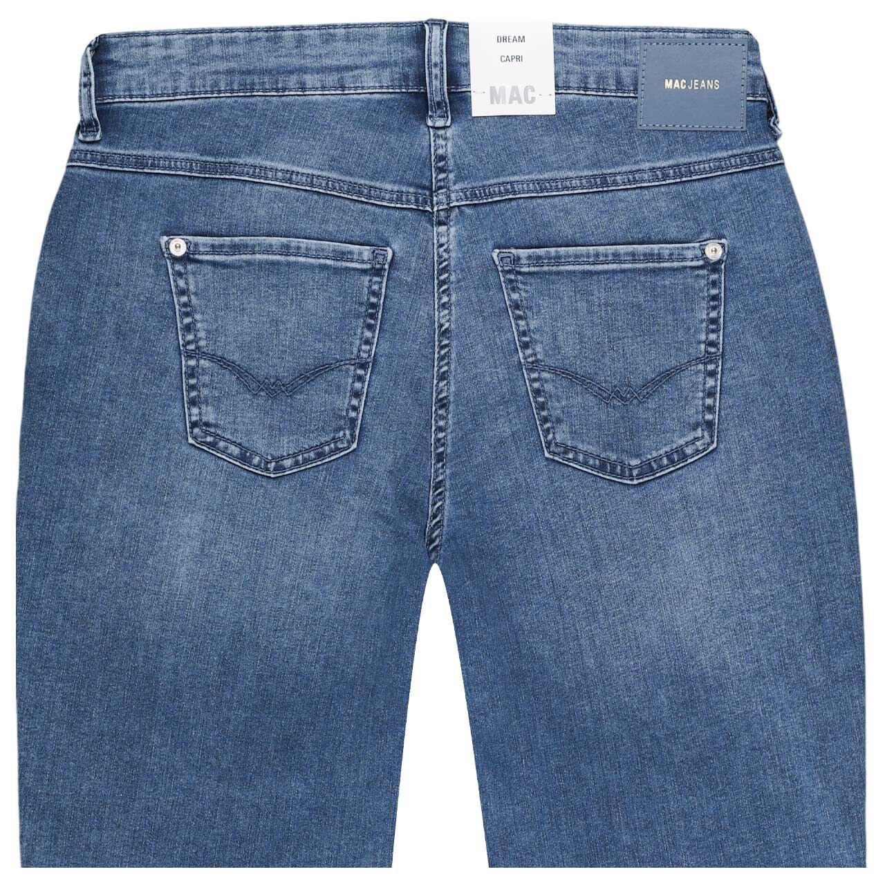 Damenjeans Dream Sun von MAC in Blau angewaschen, detaillierte Rückansicht