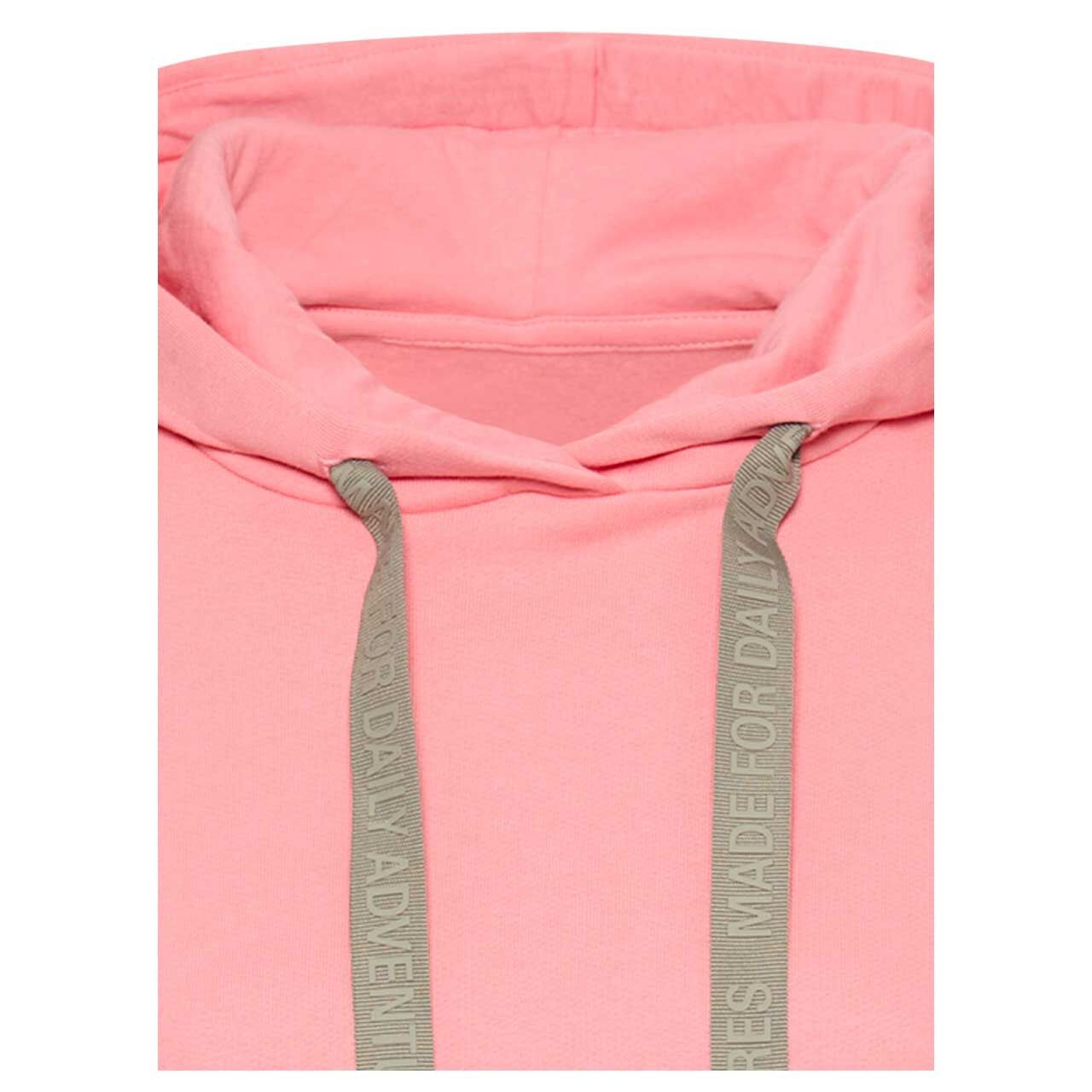 Damen Hoodie Sweatshirt von Camel active in Pink, detaillierte Vorderansicht Kapuze