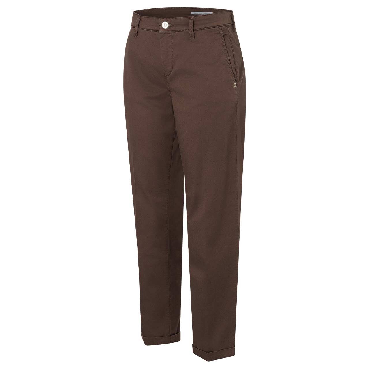 Damen 7/8 Baumwollhose Chino von MAC in Dunkelbraun, Seitenansicht