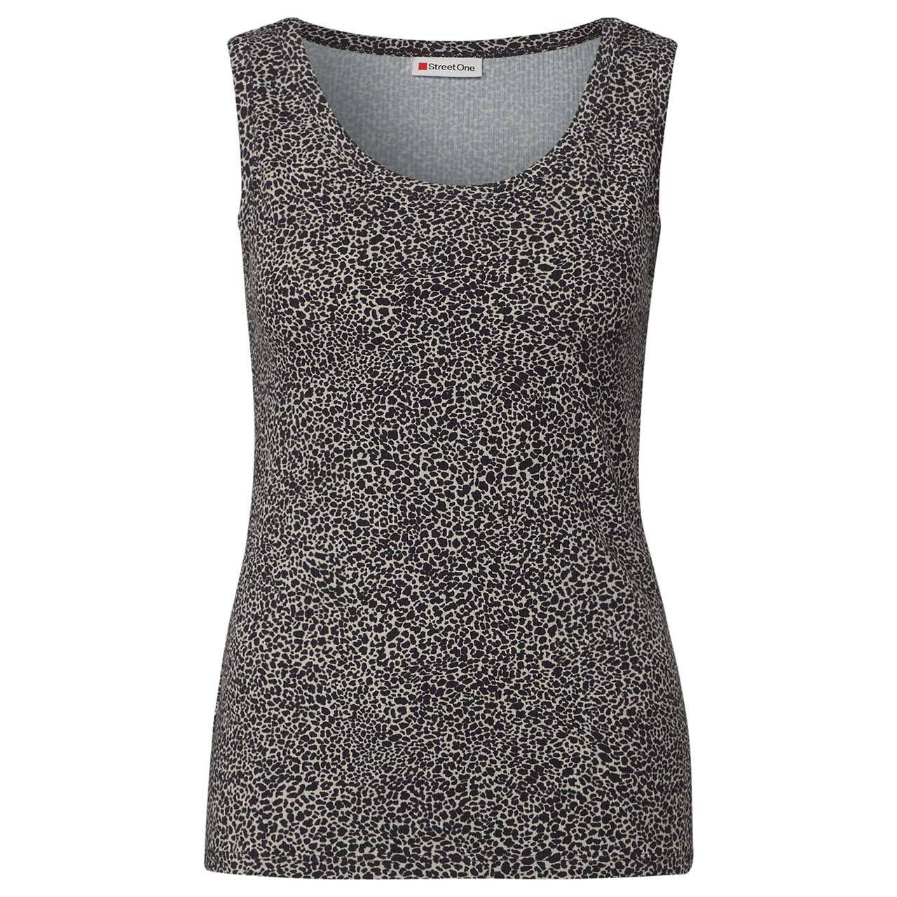Street One Damen Top Printed Rib cotton cream