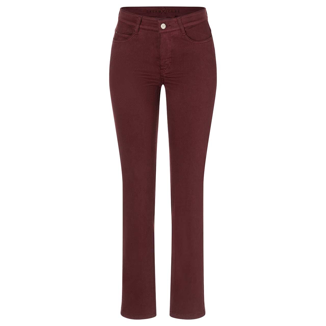 Stretch Damenjeans Dream von MAC in Burgunderrot, Vorderansicht
