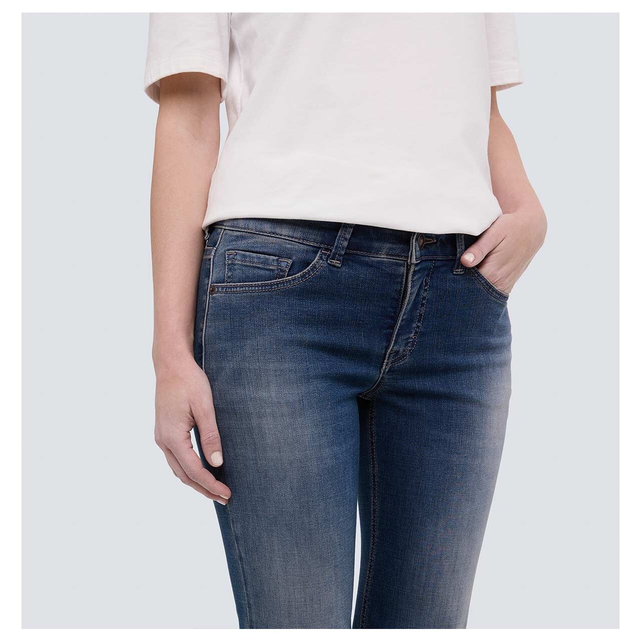 MAC Carrie Jeans stormy mid blue brown straight