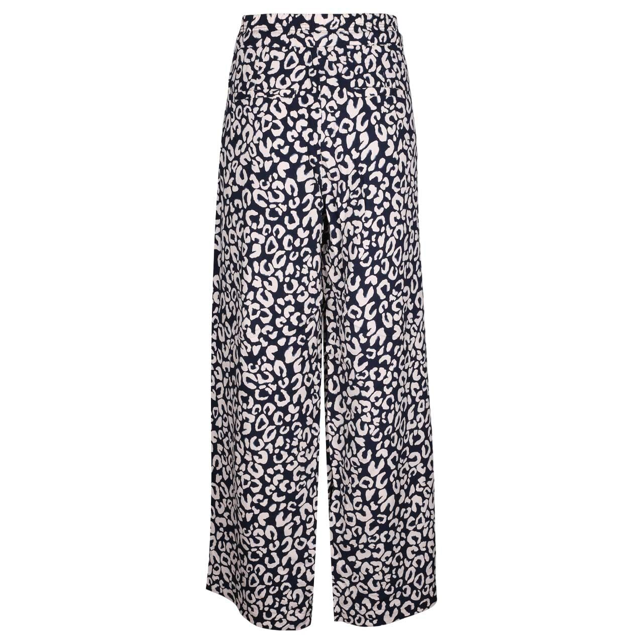 Damenhose Neele Wideleg von Cecil in Dunkelblau mit Print, Rückansicht