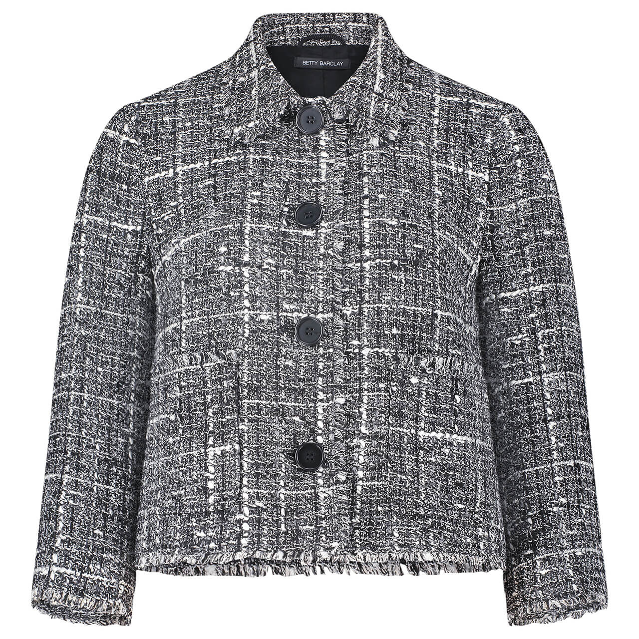 Betty Barclay Damen 3/4 Arm Bouclé Jacke black cream Betty Barclay Damen 3/4 Arm Bouclé Jacke black cream