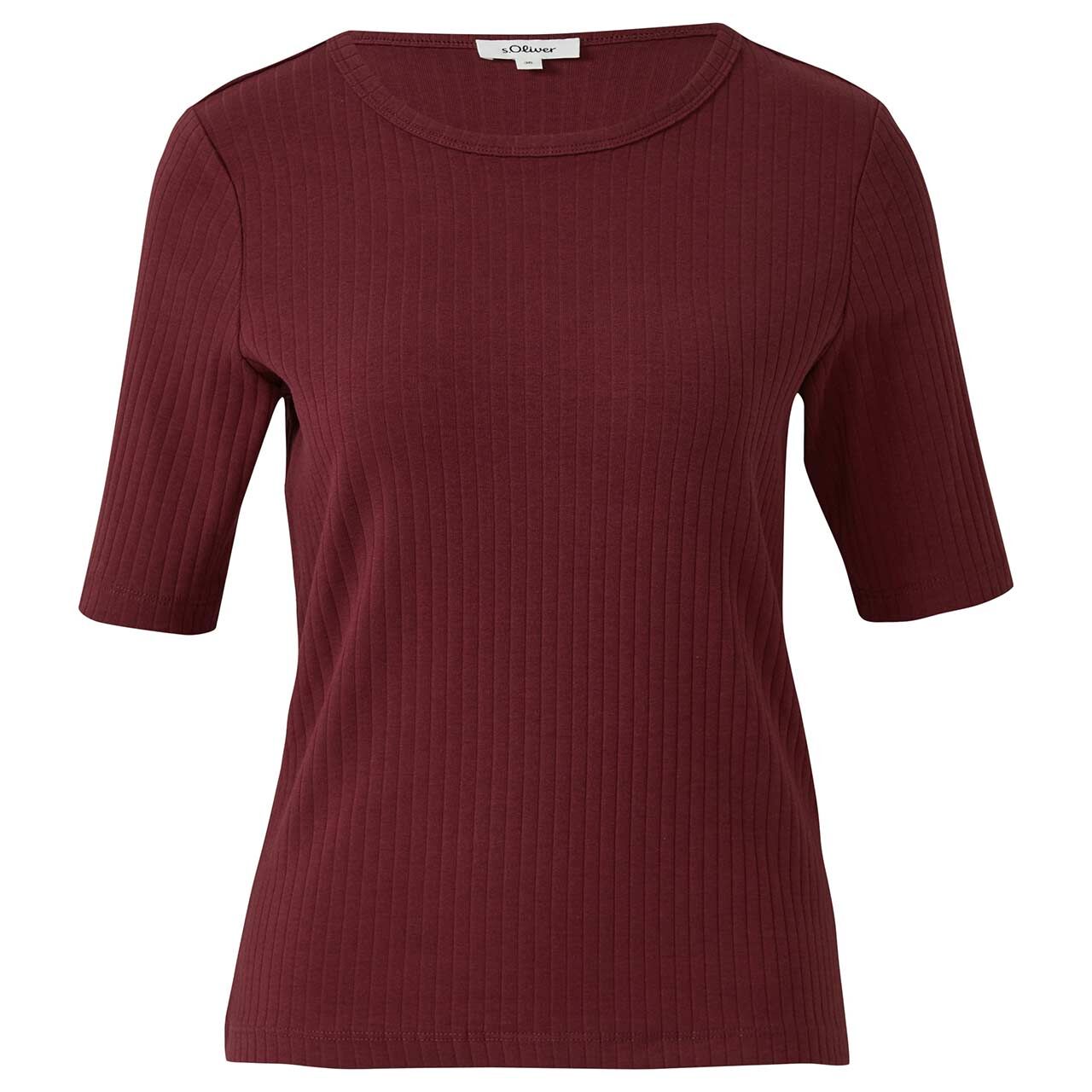 s.Oliver Damen T-Shirt dark merlot structure