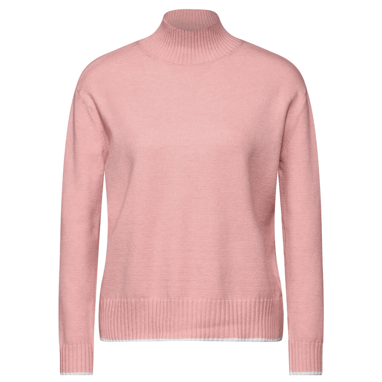 Street One Damen Pullover Cosy Sweater with Tipping petal rose melange