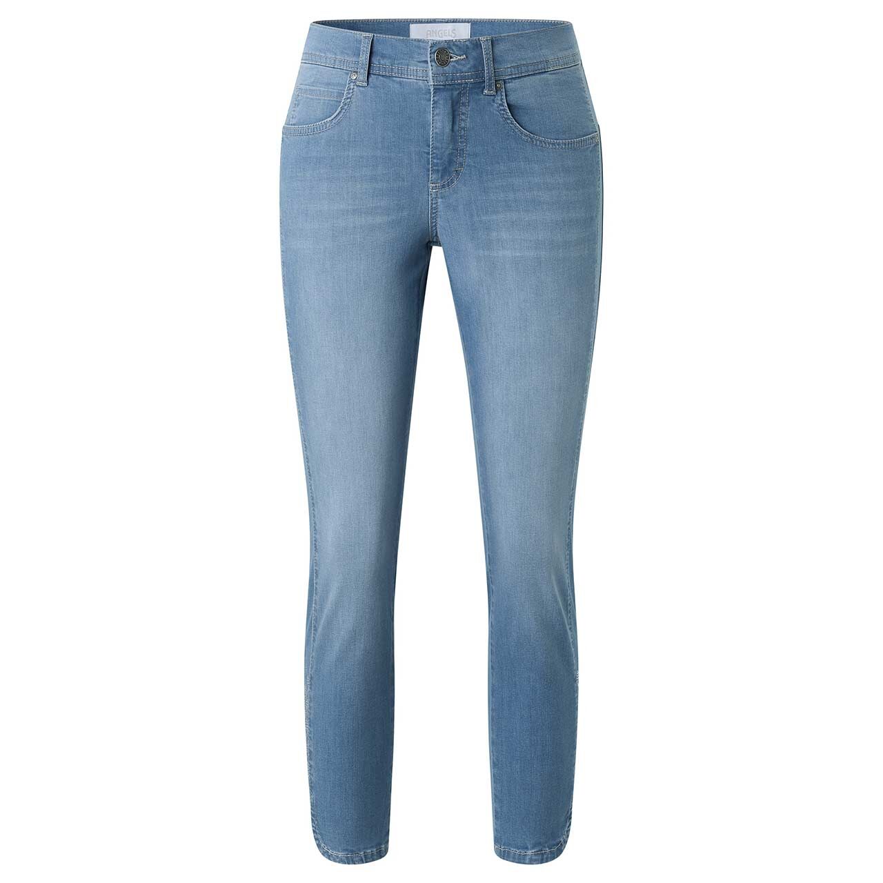 Damen 7/8 Jeans Ornella von Angels in Blau angewaschen mit Strass, Vorderansicht