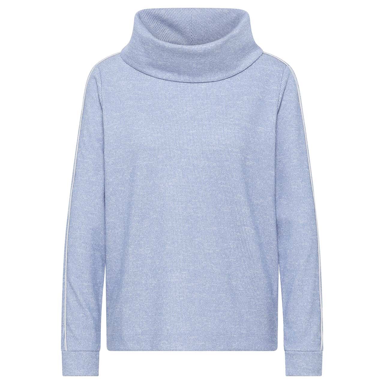 Cecil Damen Pullover Cozy Big Collar fountain blue melange