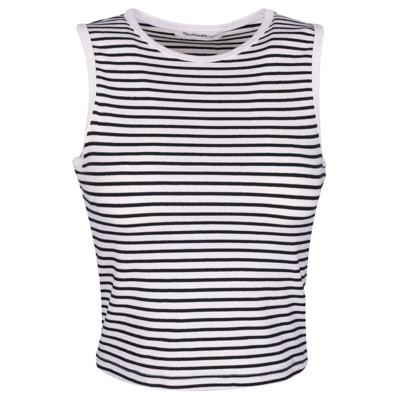 24 Colours Damen Top white stripes