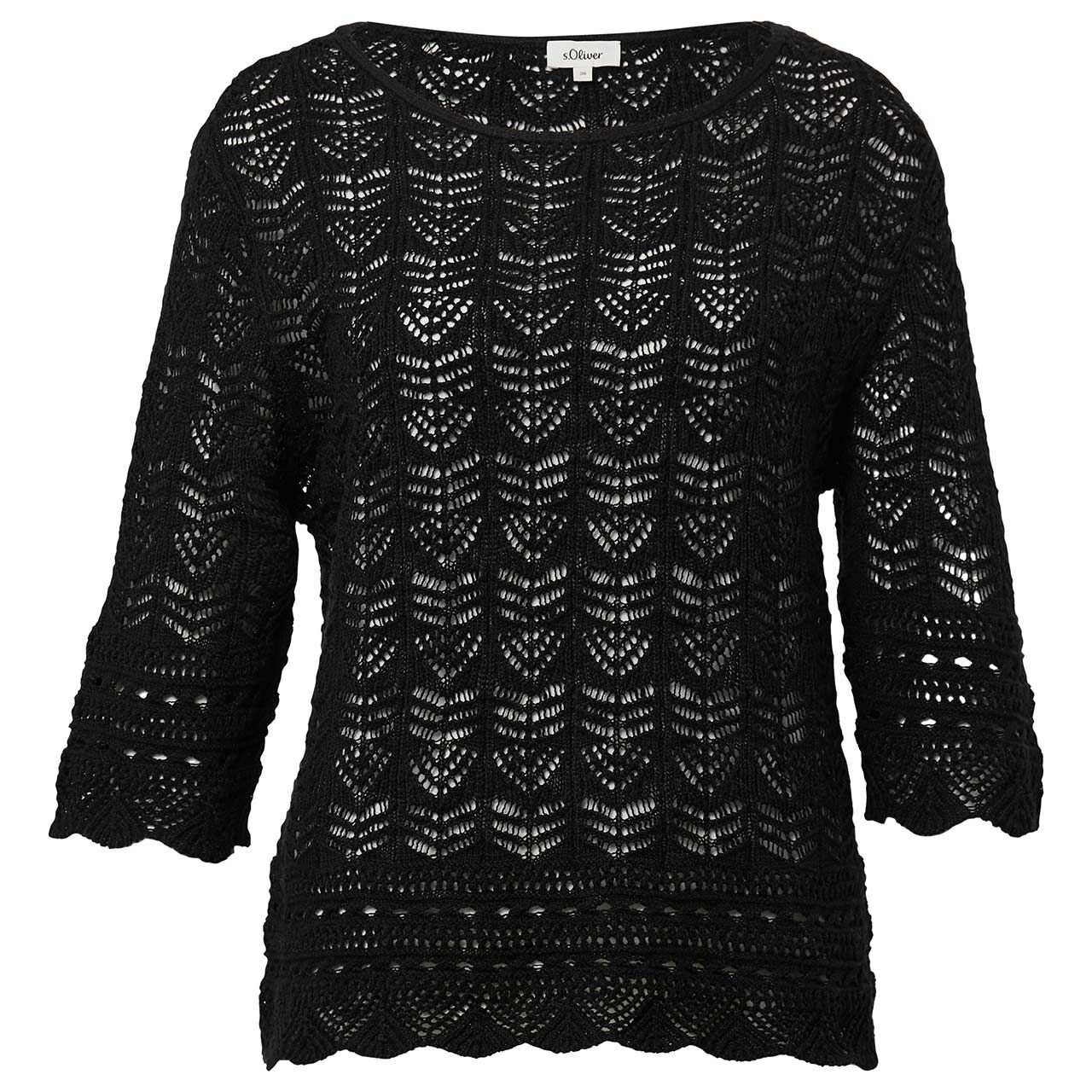 s.Oliver Damen 3/4 Arm Pullover classic black