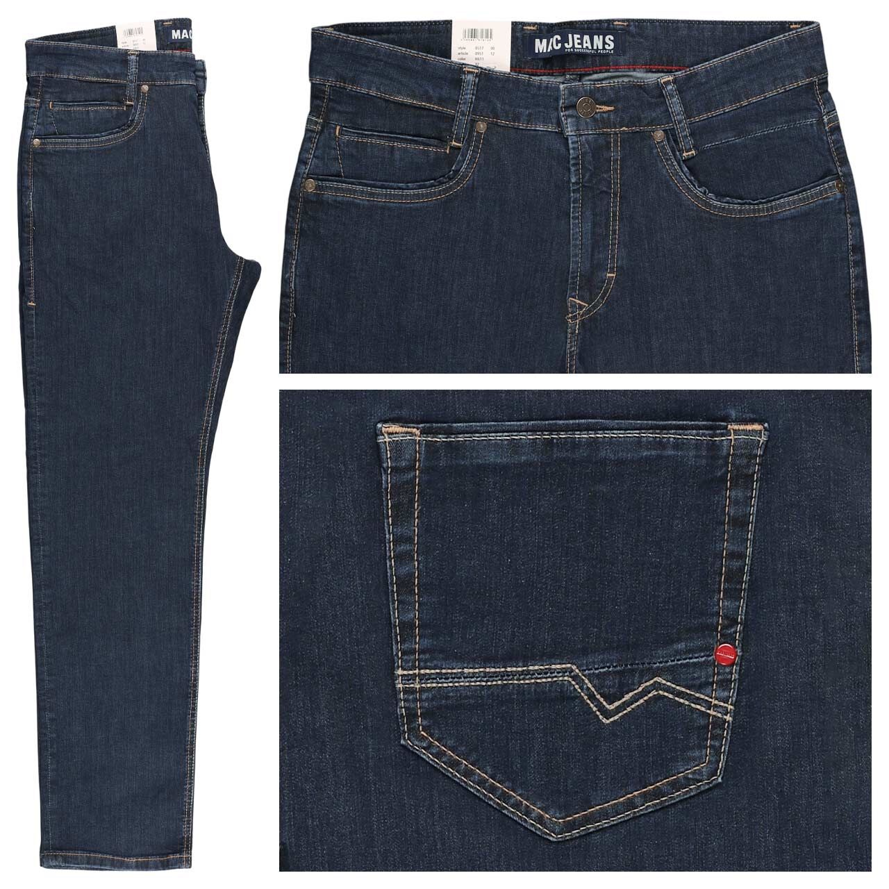 MAC Arne Pipe Jeans deep blue stonewash