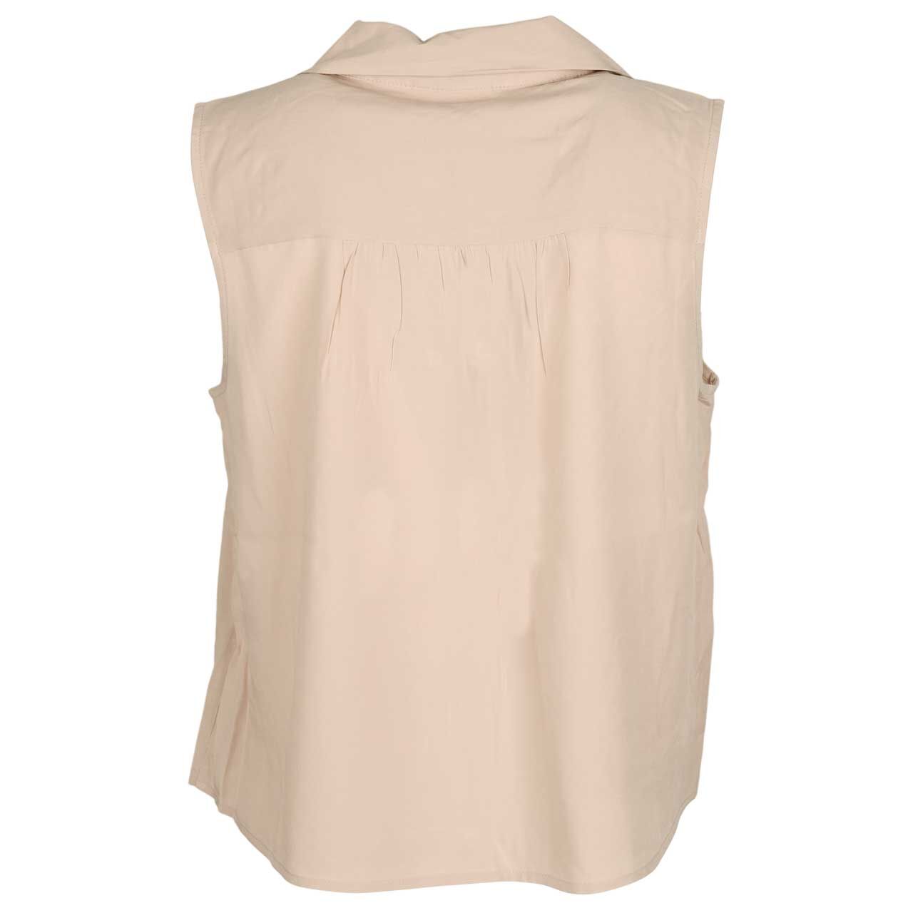 Damen Blusen Top Bowling Collar von Street One in Beige mit Print, Rückansicht
