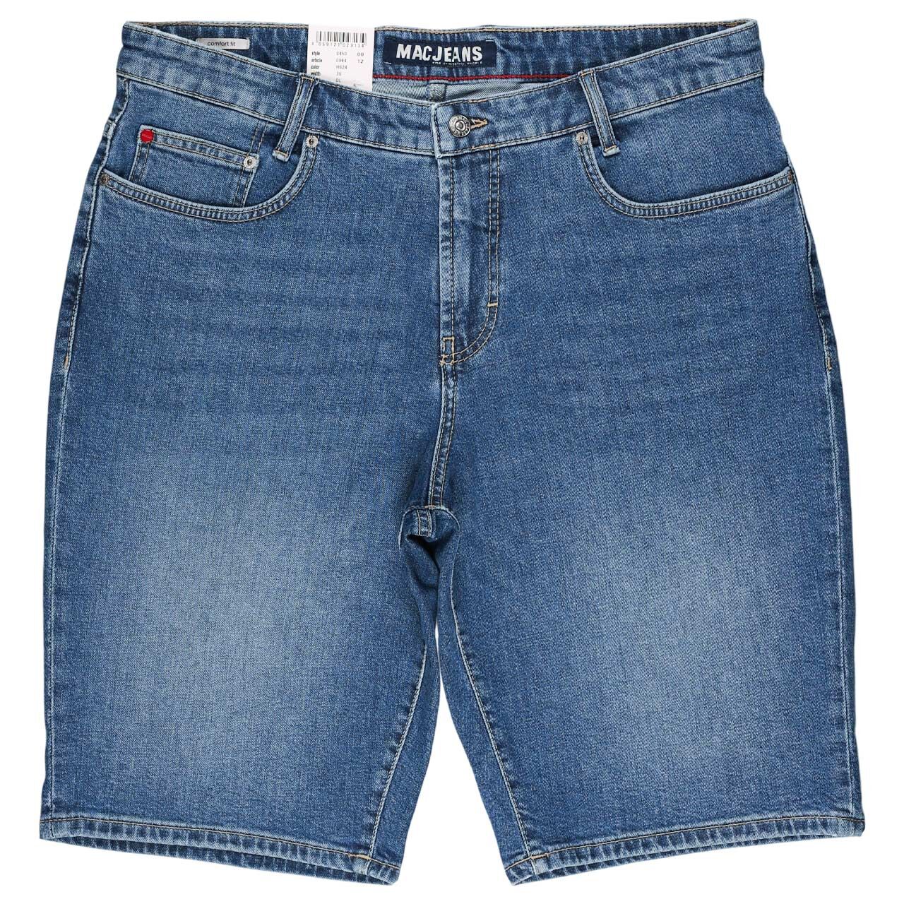 Herren Jeans Bermuda Rick von MAC in Blau angewaschen, Vorderansicht