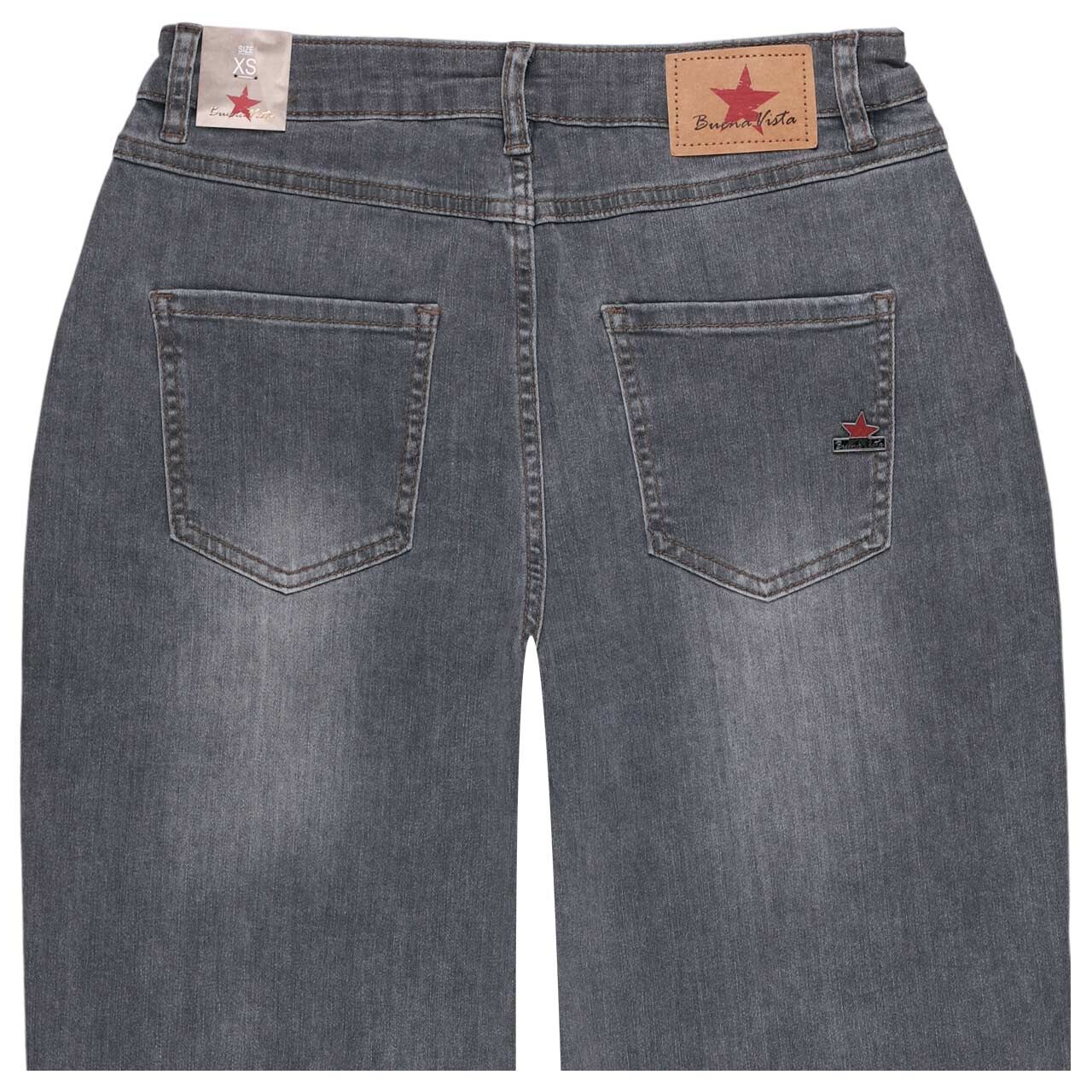 Damen 7/8 Jeans Ballon-H von Buena Vista in Grau angewaschen, detaillierte Rückansicht