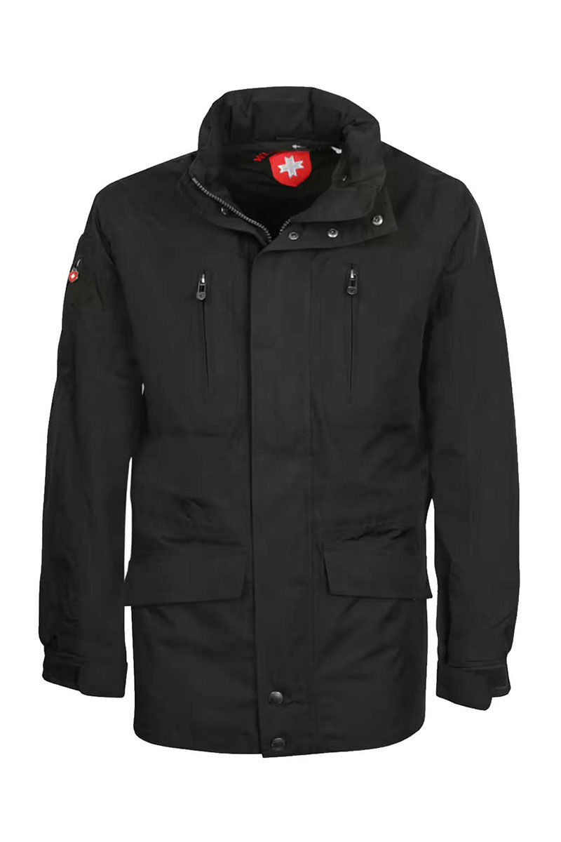 Vorderansicht der Wellensteyn Golfjacke Herrenjacke in Schwarz