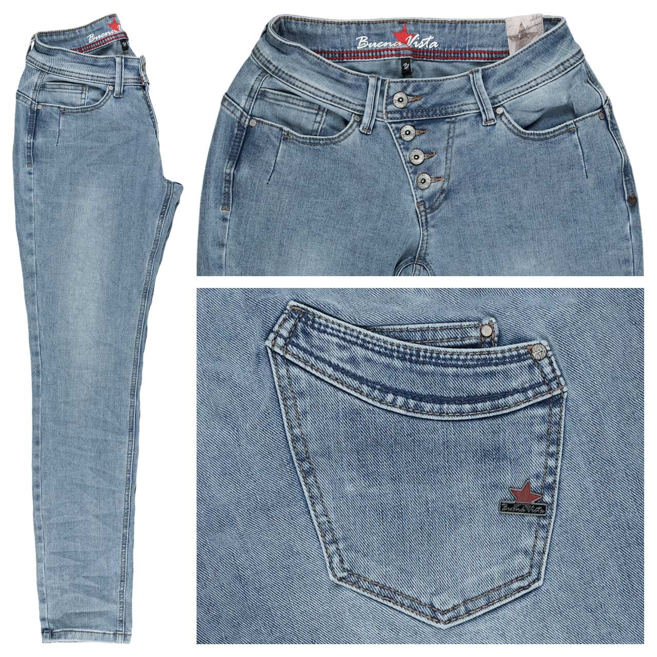 Buena Vista Malibu Cropped Stretch Denim Ankle Jeans light blue wash