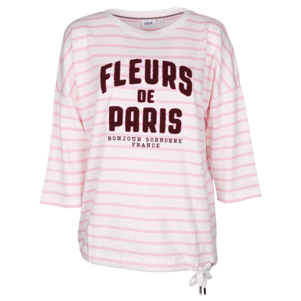 Cecil Damen 3/4 Arm Shirt Striped Fleurs light blush rose