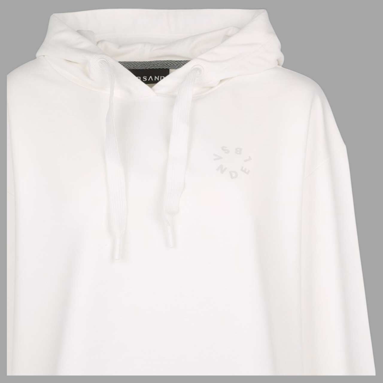 Damen Hoodie Sweatshirt Leah von Elbsand in Cremeweiß, detaillierte Vorderansicht