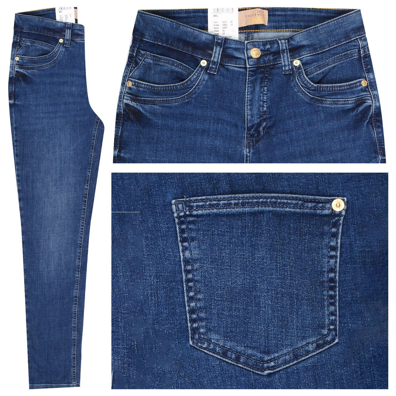 MAC Jeans Mel für Damen in Blau verwaschen, FarbNr.: D696