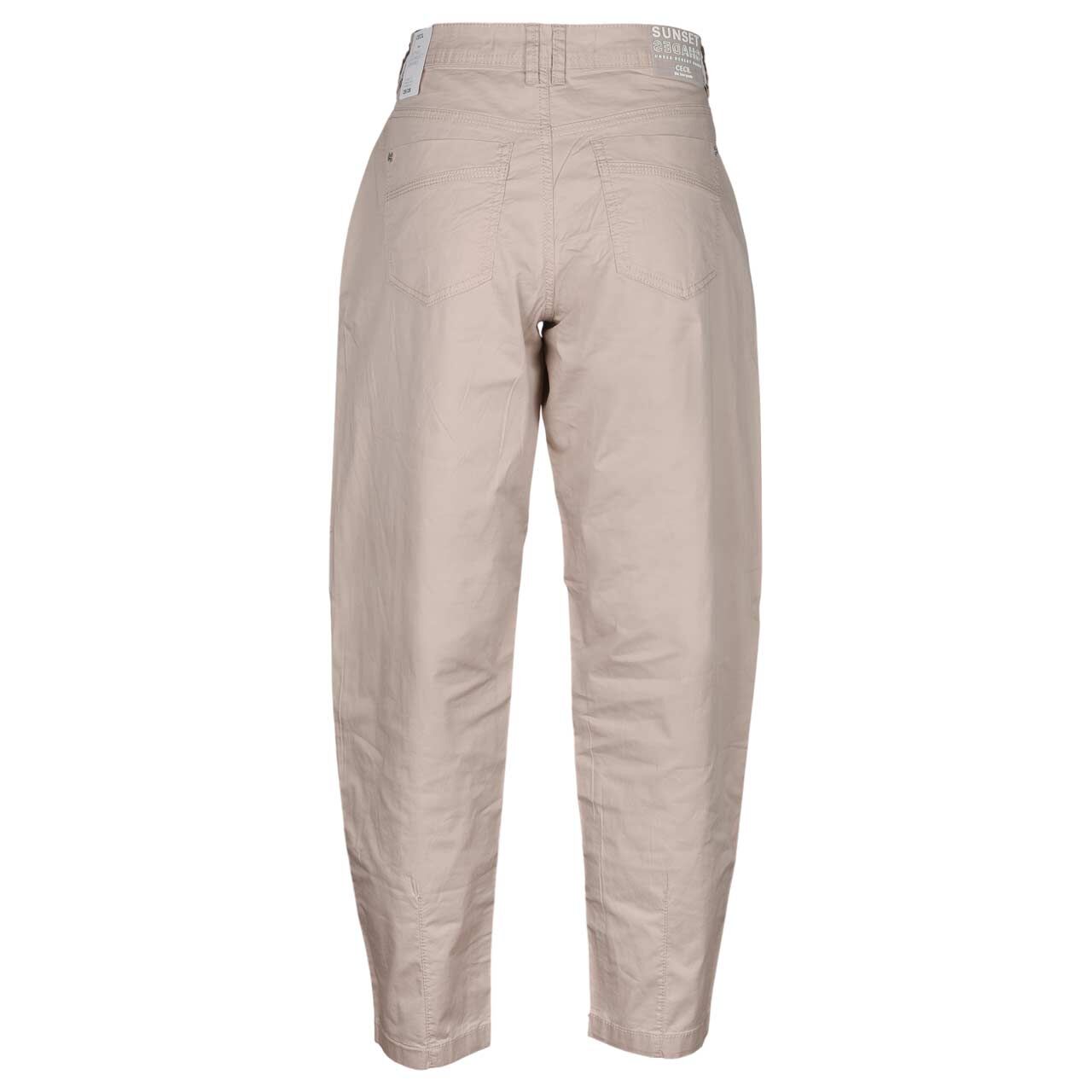 Damen Ankle Baumwollhose Scarlett Barrel von Cecil in der Hellbeige, Rückansicht
